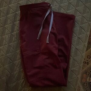 FIG burgundy yola - skinny XS scrub pants